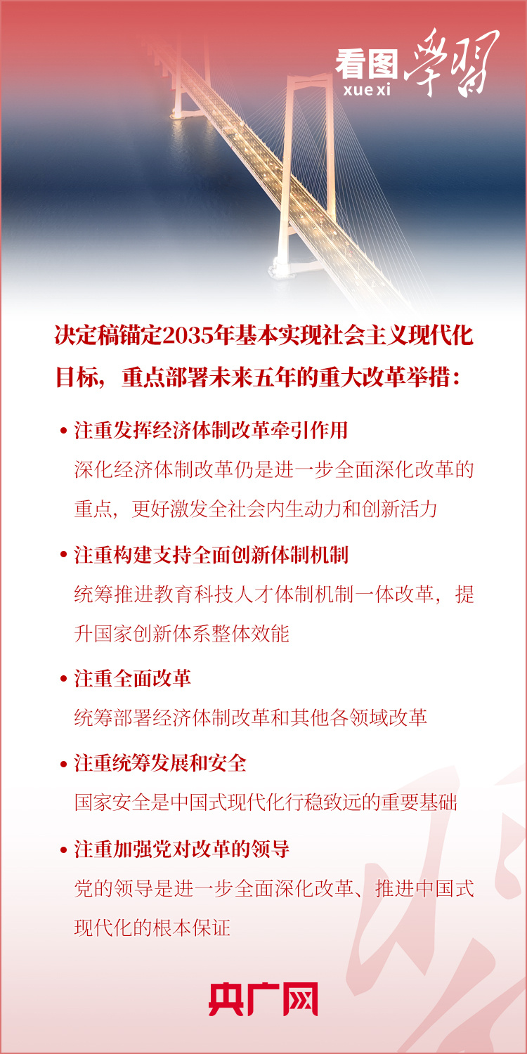 看图学习丨从四个迫切需要到五个注重 跟着总书记学习三中全会决定