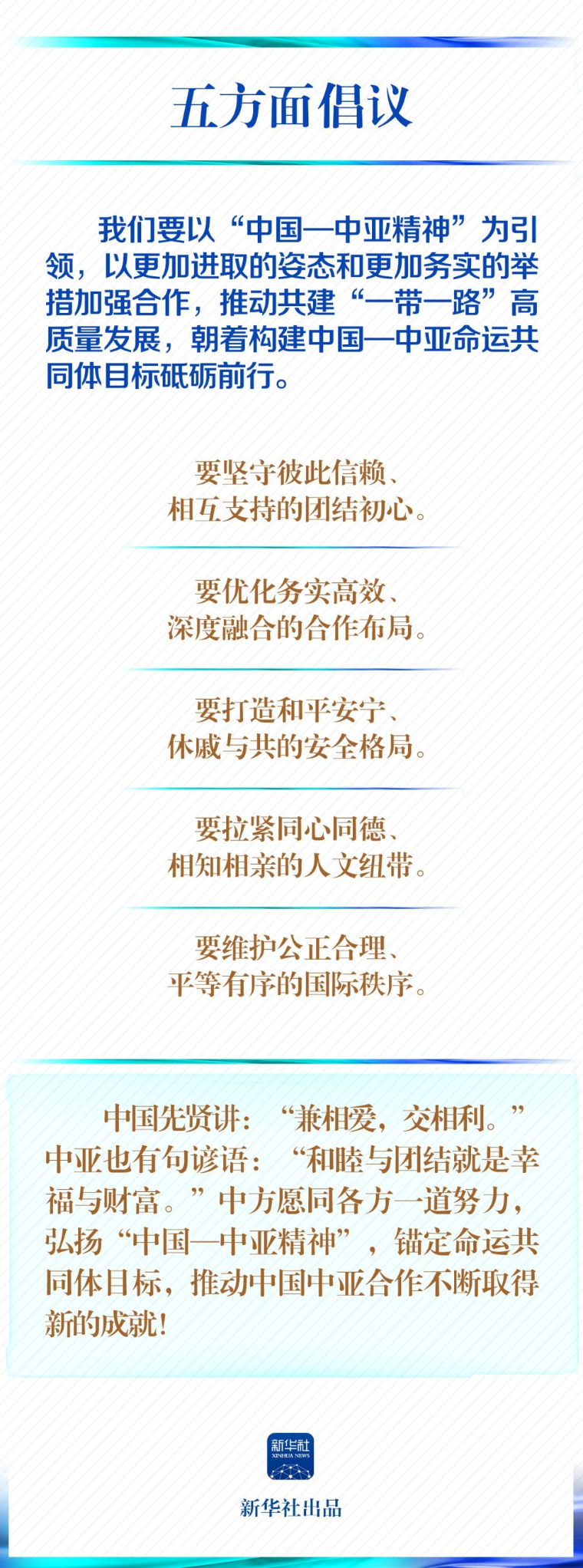 学习新语丨一图学习！习近平这样阐释“中国—中亚精神”深刻内涵