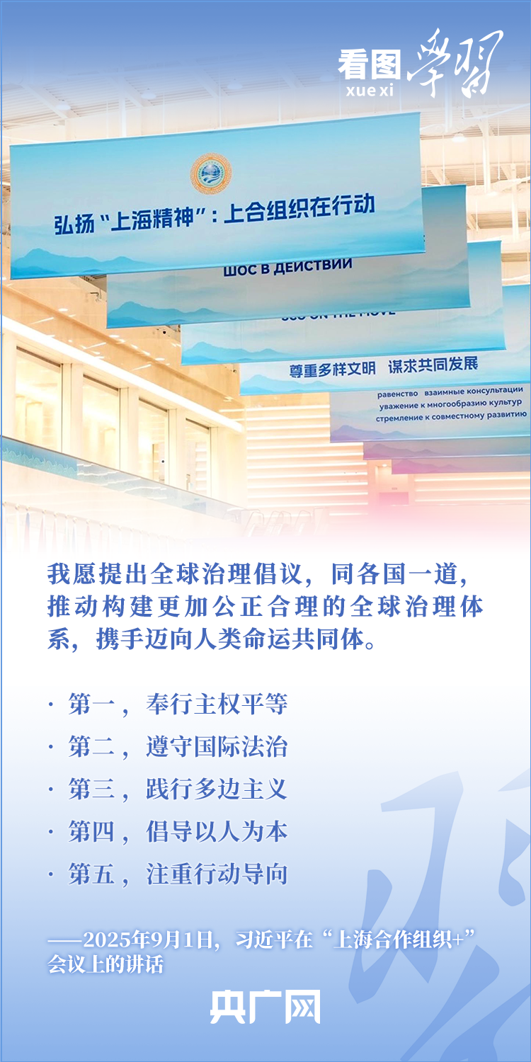 看图学习·众行致远丨践行全球治理倡议 习主席倡导上合组织当好表率